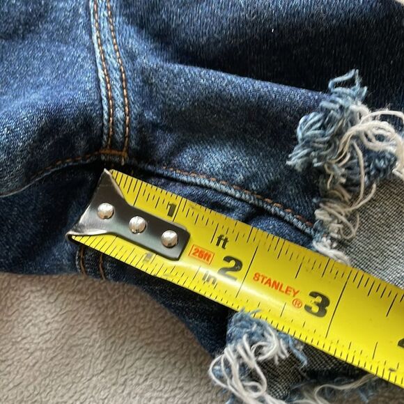 Ralph Lauren LRL Ripped Jean Shorts 5 pocket Dark Wash Destroyed Womens Size 6 - Picture 5 of 11